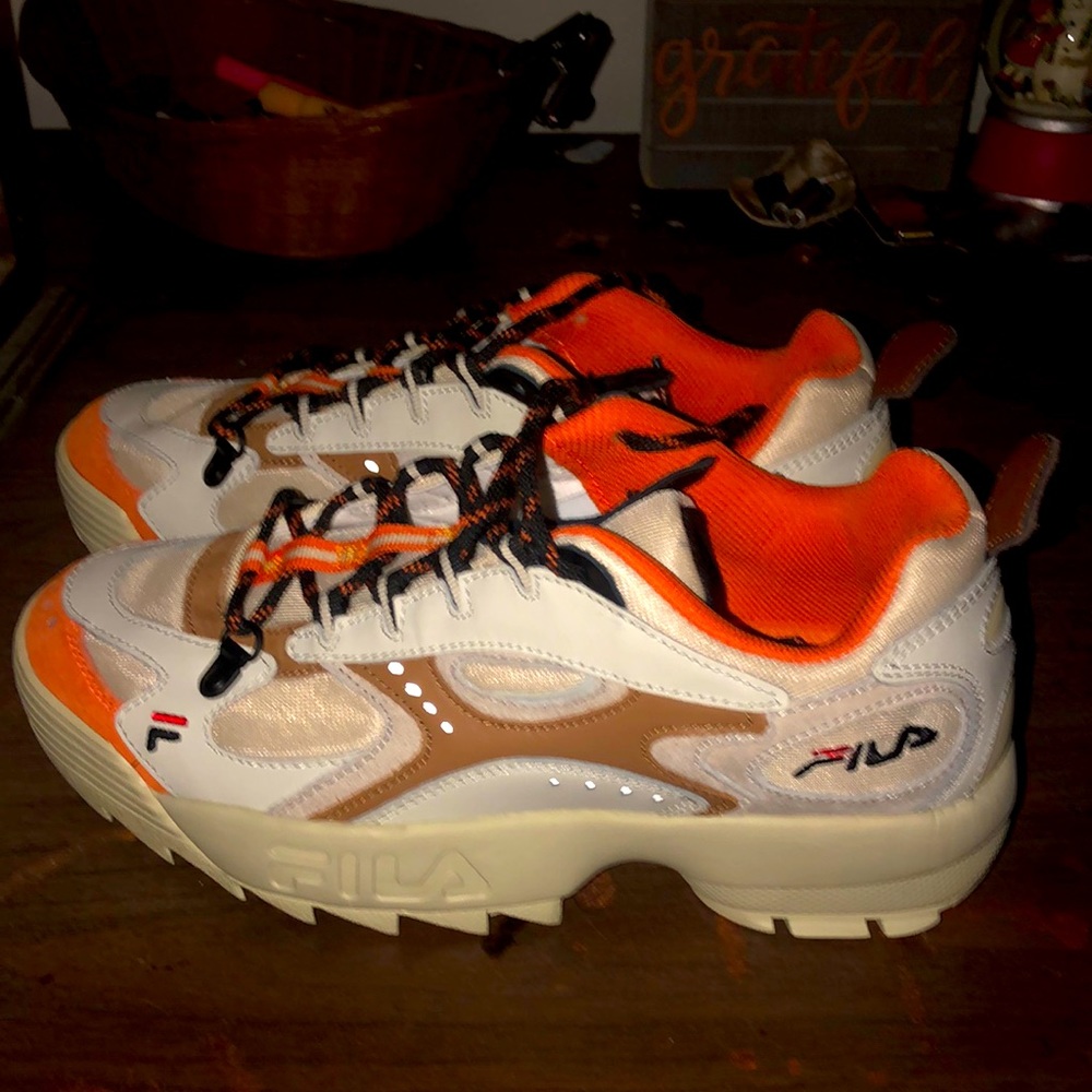 Fila orange and dad shoes